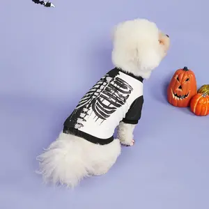 Skeleton Print Pet Hoodie, Casual Soft Comfortable Pet Clothes, Cool Pet Costume for Small Medium Dogs & Cats, Halloween
