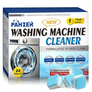 Washing Machine Cleaner 24 PCS - Deep Cleaning Tablets For HE Front Loader & Top Load Washer, Clean Inside Drum and Laundry Tub Seal - 1 Year Supply Household