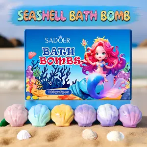 Shell Bath Salt Bomb Set, 6-Piece Shell-Shaped Bath Salts, Multiple Scents, Cute Design, Dissolves in Water, Safe Ingredients, Perfect Gift