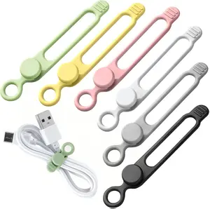 30 Pcs Silicone Data Cable Organizer, Reusable Cable Ties Wire Organizers for Office, Multipurpose Elastic Cord Wraps Cable Management for Charging Cord,Appliances,Home,Office,Kitchen,School,Travel