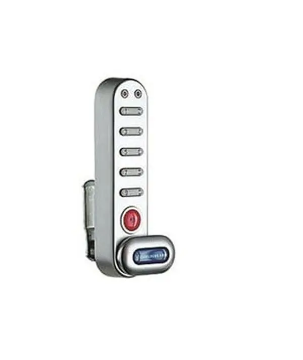 Codelocks KL1006KITSG Electronic Cam Cabinet Lock - 1x0.25 in., Powder Coated Silver, 2 Standard Cams, 8-Digit Master & Submaster Codes, Concealed Programming Key, Cabinet Retrofit Tool