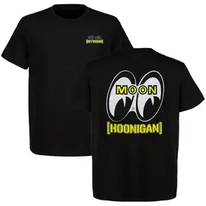MOONEYES Hoonigan T-Shirt, Iconic Eyes Logo Graphic – Moon Equipped Hoonigan Graphic Shirt, Street Racing Car Culture Tee, Men’s Garage Lifestyle Gift