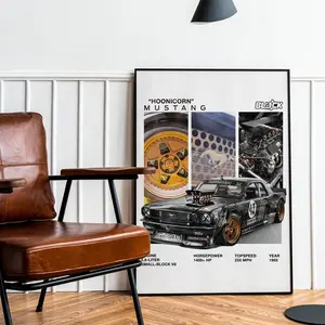 Hoonicorn Mustang Wall Decor Featuring Ken Block's Epic Car - Standard Poster Print on 110 gsm Photo Paper - Durable, Easy to Hang, Printed in USA