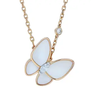 Pre-owned Van Cleef & Arpels Two Butterfly Pendant Necklace