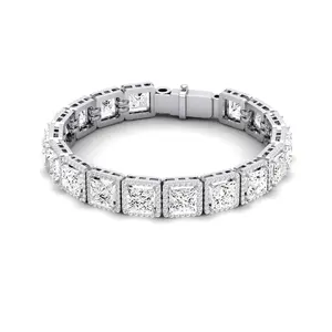 Delta Princess Cut Moissanite Bracelet