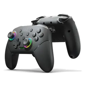Controller wireless, Pro controller compatible with Switch/Lite/OLED/PC, one click pairing game controller, with 8-color RGB LED
