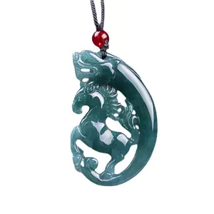 Natural Jade A Grade Jade Pendant Horse Brand Pendant Ice Jade Women's Pendant