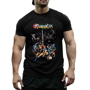 Thundercats TV Series Graphic Tee - Casual T-Shirt with Vibrant Print, Soft Cotton Fabric, Round Neck, Sizes S to 3XL, Perfect for All Seasons, Adult Clothing Bold Logo Shirt Stretchy Knit