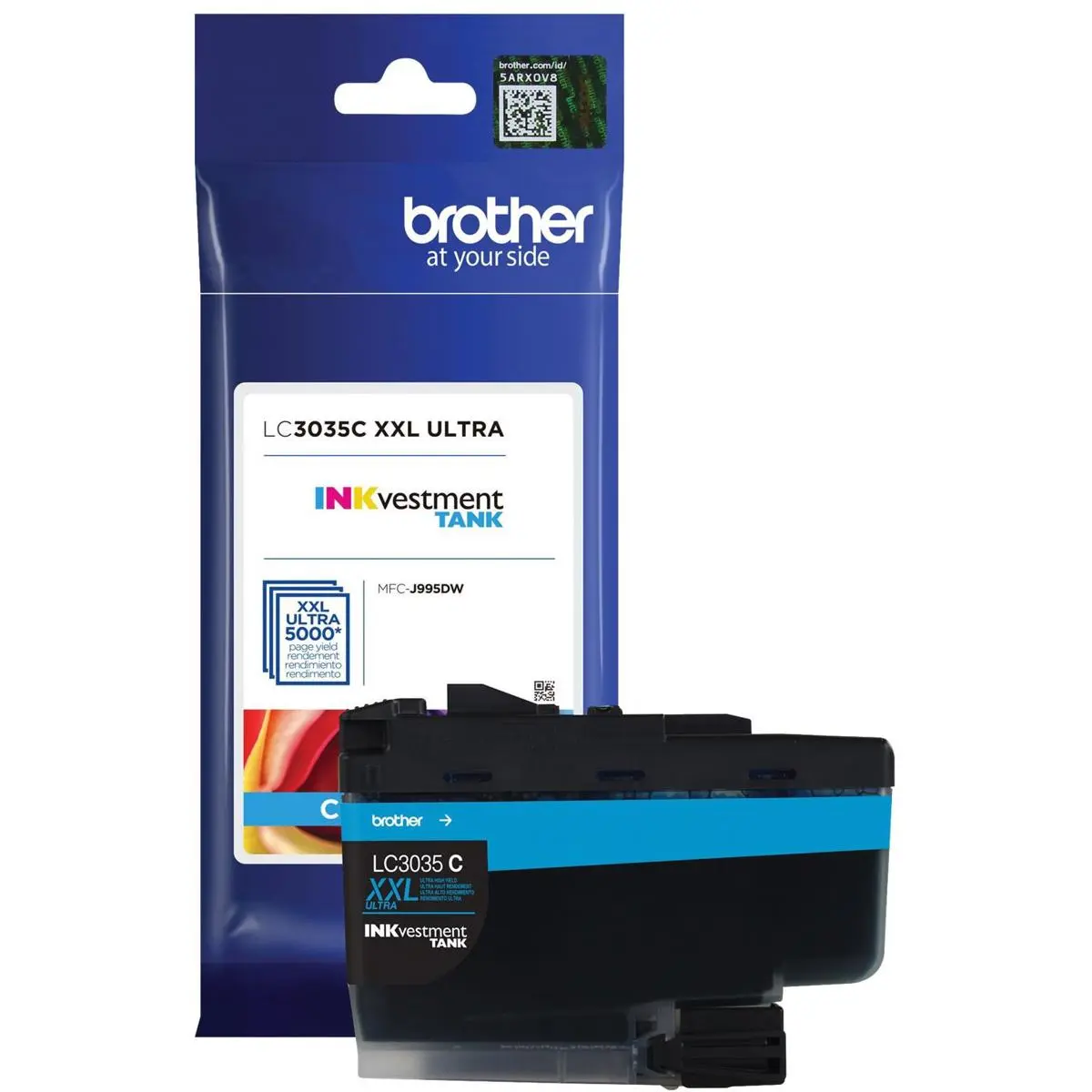 Brother LC3035 Ultra High Yield INKvestment Tank Ink Cartridge, Up to 5000 Pages, Cyan