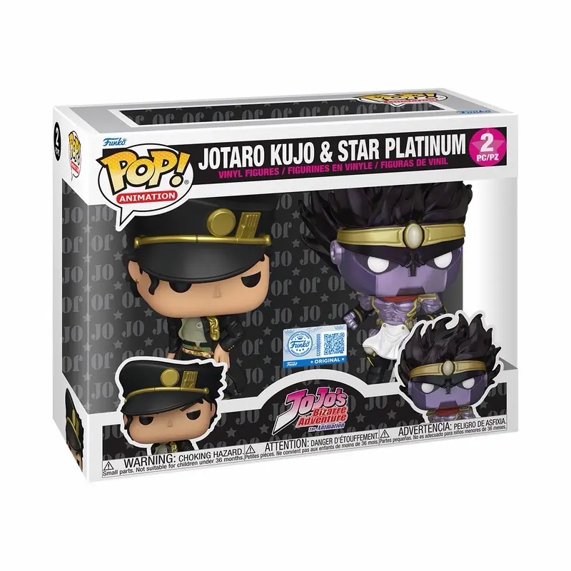 Funko JoJo's Bizarre Adventure Animation Exclusive Jotaro & Star Platinum 3.75-Inch Vinyl 2-Pack Anime Collectible Exclusive Set - Model Figure, Character Figurine, Collectible Minifigures