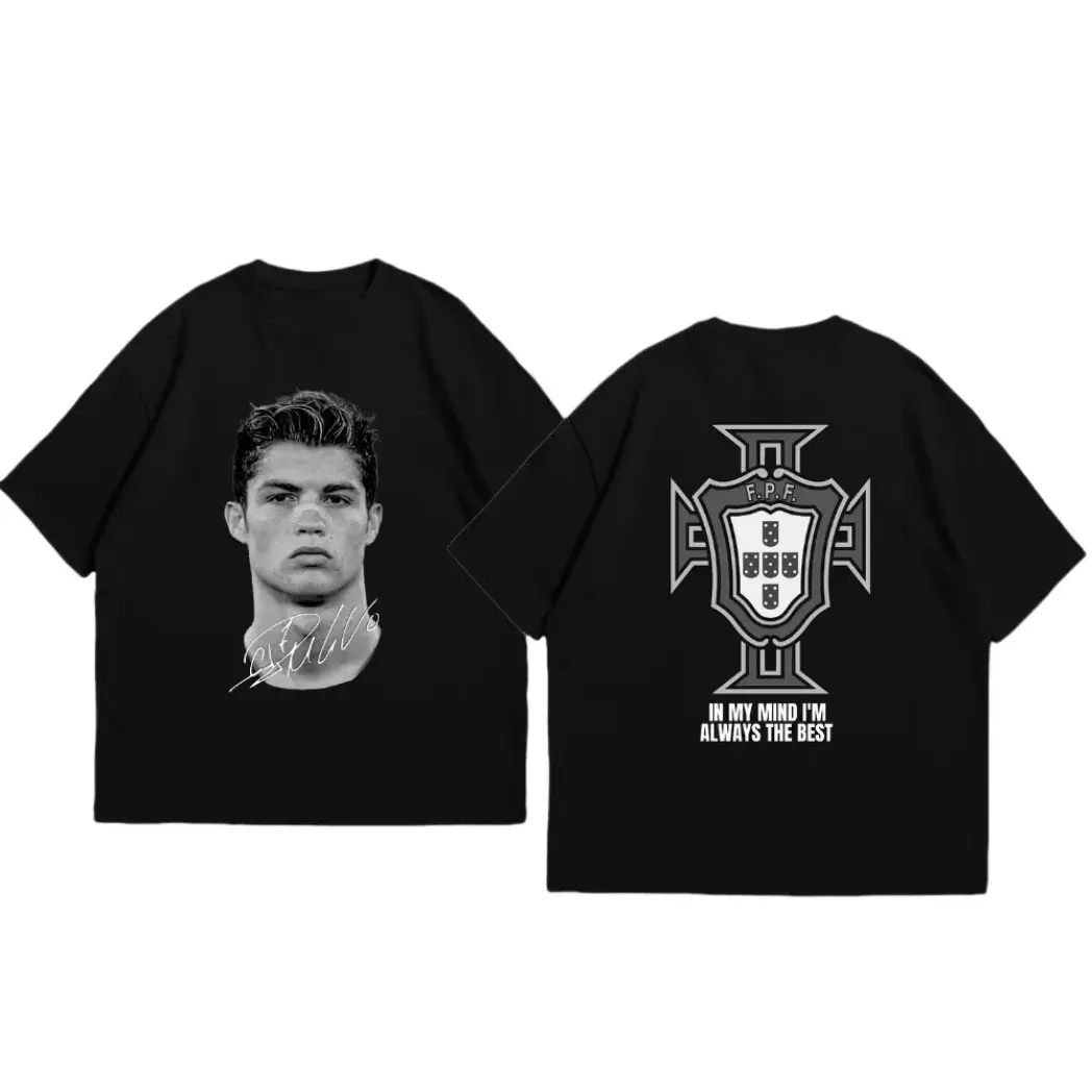 Cristiano Ronaldo Soccer Superstar Super Fashion Print Short Sleeve Cotton T-shirt Men Women Worn American Style,Father's Day Blanket,Gift for Father, Gift for Mother Crew Neck Funny T-Shirt for Men Sarcastic Cat Meme graphic tees