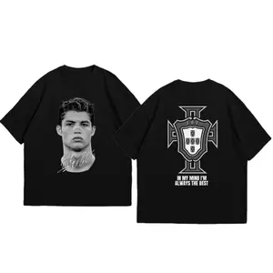 Cristiano Ronaldo Soccer Superstar Super Fashion Print Short Sleeve Cotton T-shirt Men Women Worn American Style,Father's Day Blanket,Gift for Father, Gift for Mother Crew Neck Funny T-Shirt for Men Sarcastic Cat Meme graphic tees