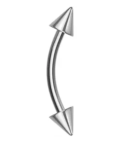 Spiked Titanium Curved Barbell