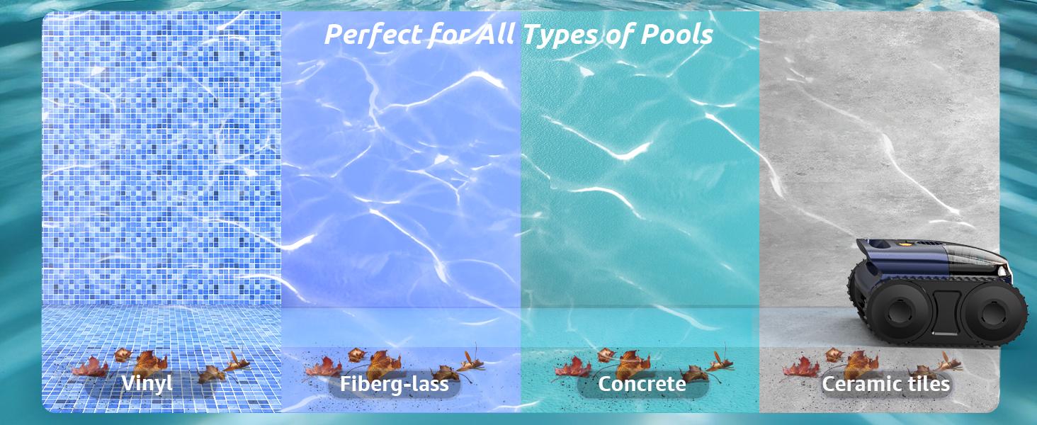 Cordless Robotic Pool Cleaner, Robotic Pool Vacuum for Inground Pools, Floor, Wall, Waterline and Drain Cleaning, 180 min Battery Life for Pool Up to 2150 Sq.ft Cordless Robotic Pool Cleaner, Robotic Pool Vacuum for Inground Pools, Floor, Wall, Waterline and Drain Cleaning, 180 min Battery Life for Pool Up to 2150 Sq.ft
