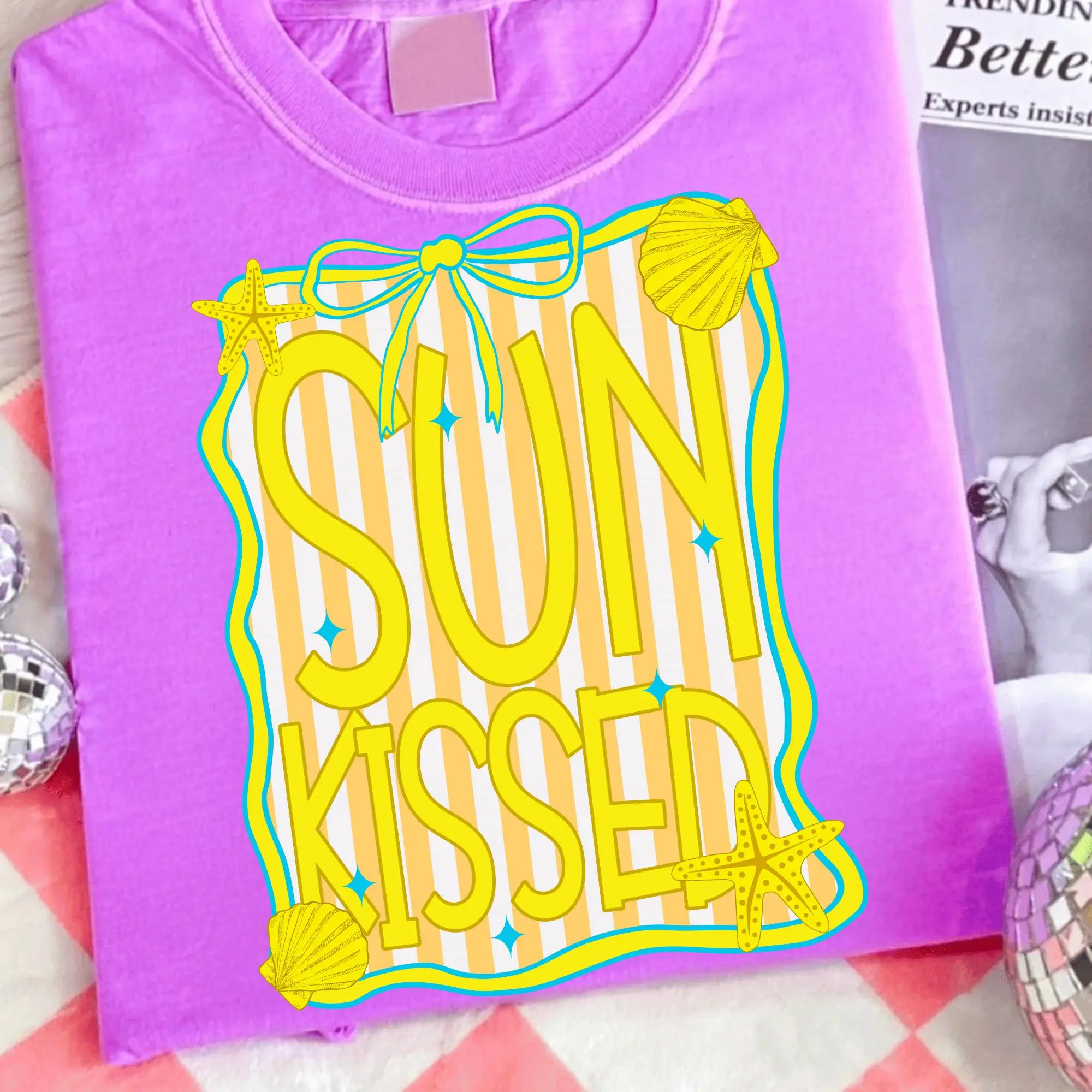 Comfort Colors® Vibrant Sunkissed T-shirt Retro Summer Tee Coquette Summer Shirt Beach Vacation Girly Tee Gift For Her