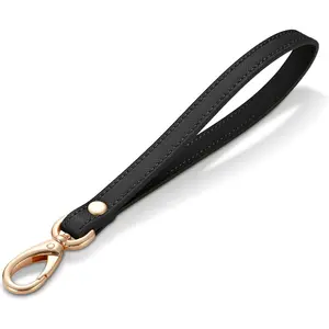 Hamdecro Wristlet Strap, Genuine Leather Wrist Lanyard Hand Strap Replacement for Wallet Purse Clutch Pouch Phone ID Badge