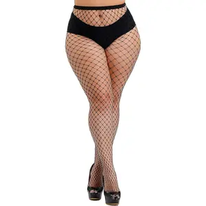 Womens High  Tights Fishnet Stockings Plus Size Thigh High Pantyhose