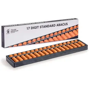 Standard Digit Abacus, 10.5 inches — professional 17-column soroban calculator (functional and educational learning tool)