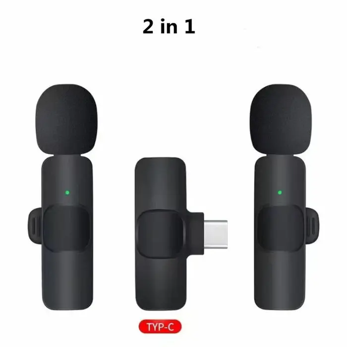 Micrófono inalámbrico para iPhone y Android  Lavalier 2 en 1