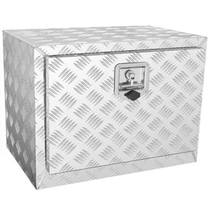 24"×14"×16" Heavy-Duty Underbody Truck Box - Aluminum Diamond Plate Tool Box with Lock & Keys, Waterproof T-Handle Latch for Truck, Van, Trailer