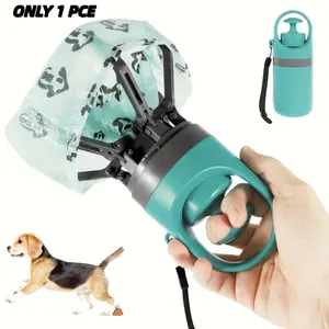Portable Dog Poop Scooper with Bag Dispenser, Durable Plastic, Claw Design, Efficient Waste Pickup, Includes Leak-Proof Bags