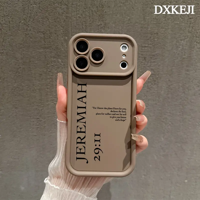 Jeremiah 29:11 Aesthetic Bible Verse Pattern TPU Smartphone Case, Customized Soft Silicone Casing for Handheld Cellphone Devices, Lightweight Shockproof Full-Protection Accessory for iPhone 17 16 15 Pro Max 14 13 12 11 Plus Air