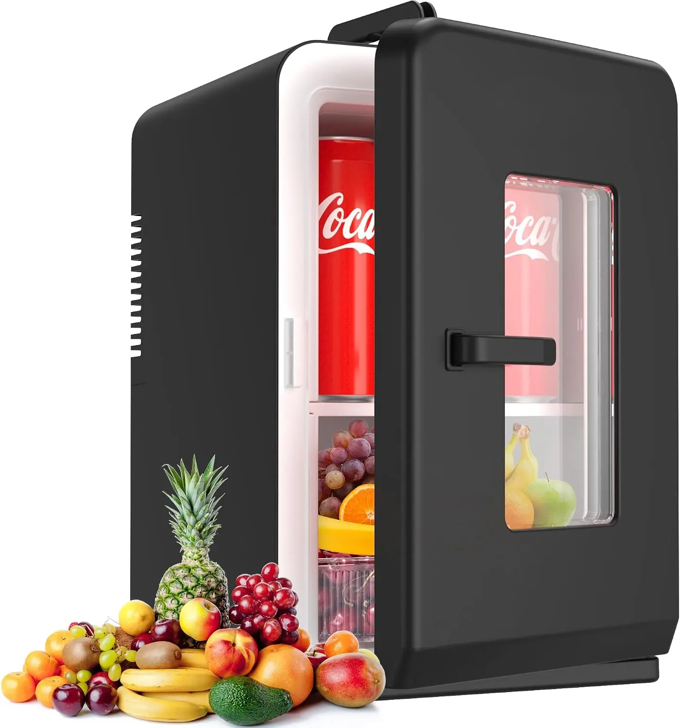 15L Rectangular Compact Mini Fridge - Portable AC/DC Power Cool/Warm Thermoelectric Refrigerator for Bedroom, Office, Skincare, Drinks, Food, Cosmetics