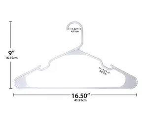 White Plastic Clothes Hangers, 50-Count – Sturdy & Lightweight