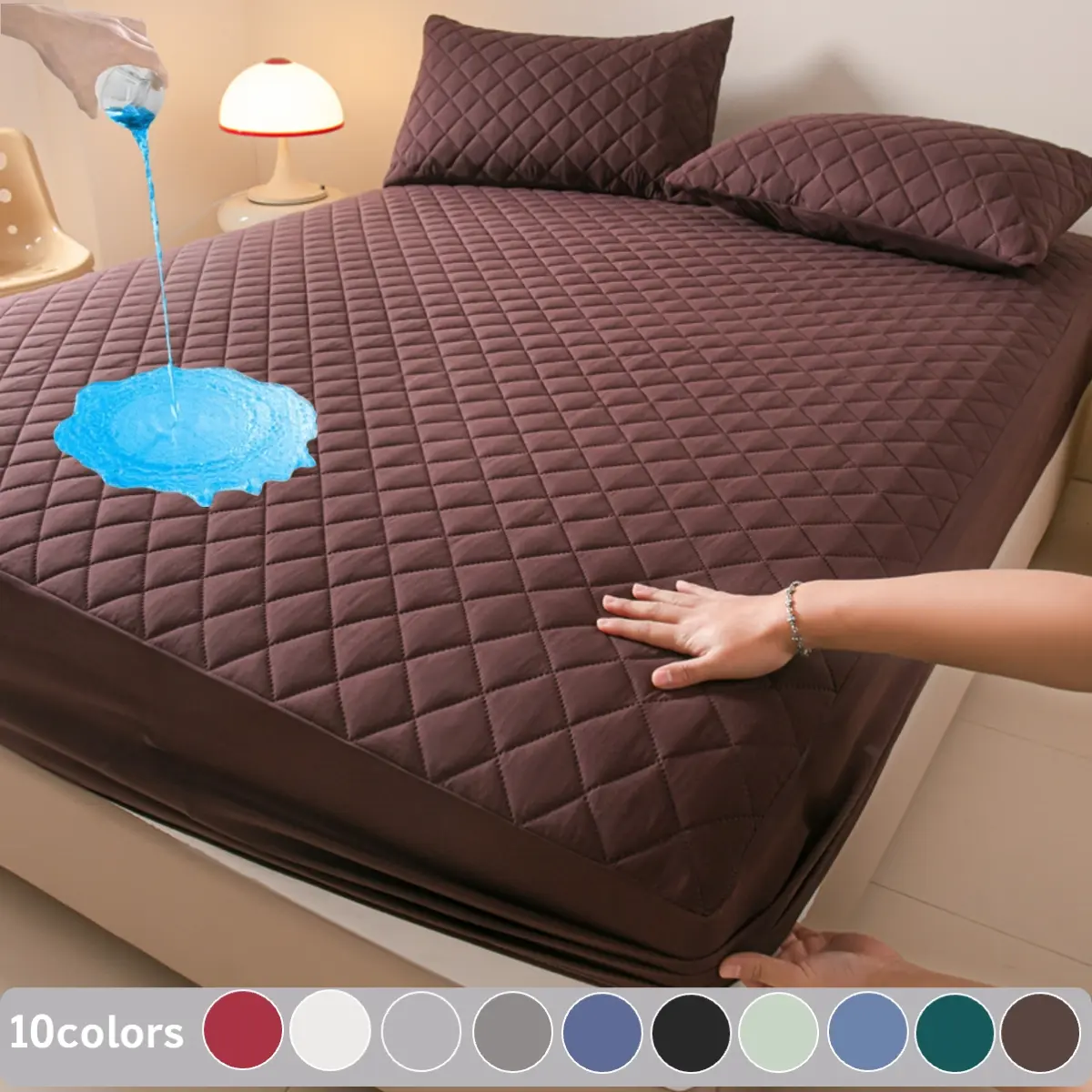 2/3 Piece Waterproof Mattress Pad Set with Deep Pocket, Soft, Breathable, Stain-Resistant, Waterproof Mattress Protector, Machine Washable Bed Cover, Waterproof Bed Pads for Bedroom, Dorm, Kids, Pets, Hotels – Includes Pillowcases
