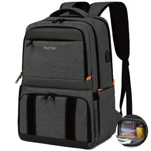 15.6 Inches RFID Blocking Laptop RUCYEN Backpack - Insulated Cooler Lunch Box with USB Port for Men Women - Work Travel Picnics Hiking