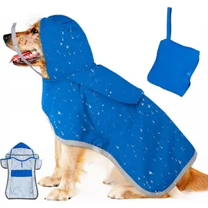 Dog Raincoat - Waterproof, Adjustable Hooded Outdoor Pet Rainwear for Small, Large Dogs (Multi-Size Options)