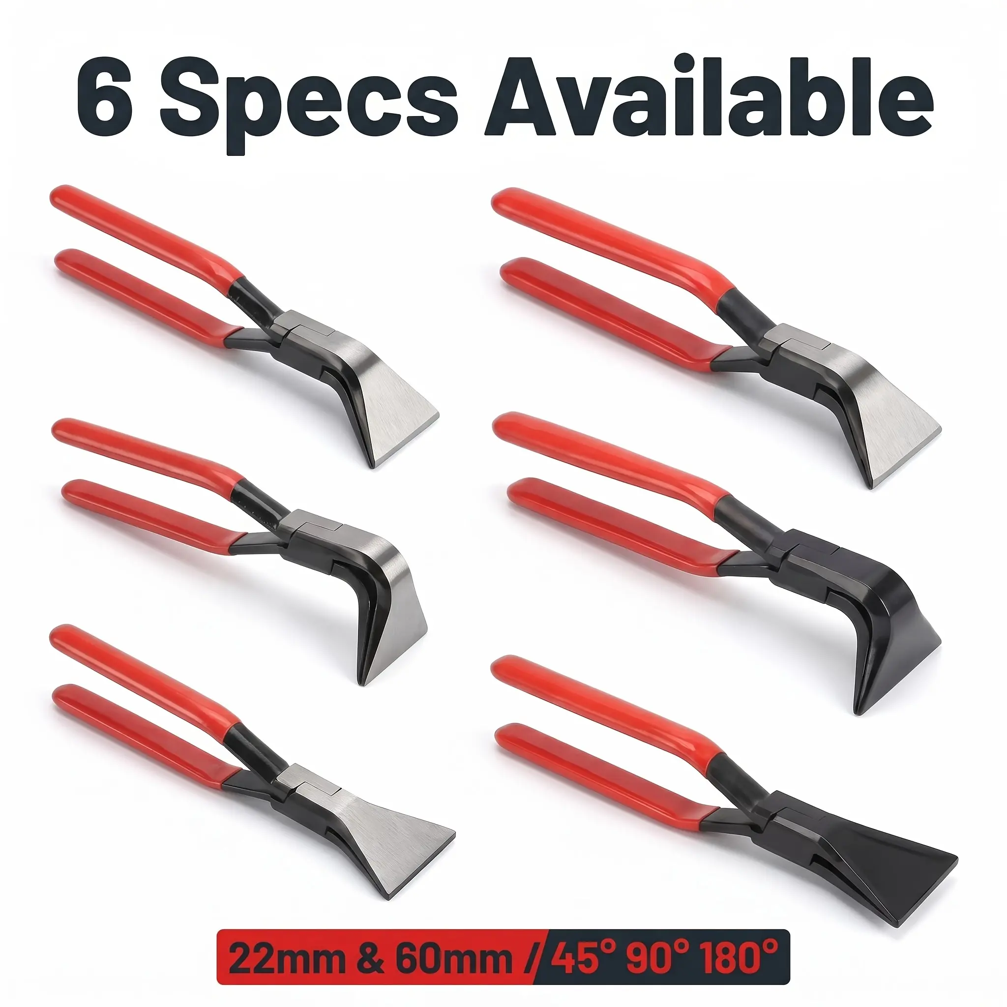 Manual Grip 3-Piece Folding Metal Bending Pliers Set - Hand Tool for Bending Edges with 45/90/180-Degree Angles, Optional 22mm/60mm Sizes