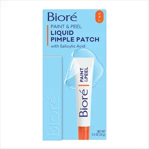 Biore Paint & Peel Liquid Pimple Patch with 1% Salicylic Acid for Fast Blemish Clearing & Custom Fit Coverage, 0.5 oz