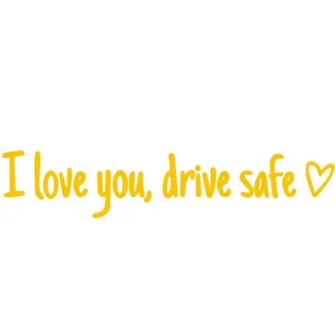 1 pc Yellow I Love You，drive safe Rearview Mirror Sticker Decal - Car Truck Sticker for Safe Driving, Yellow color Waterproof Vinyl vehicle decoration car decal, A089