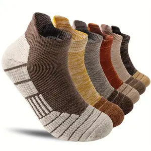 6 Pairs Compression Ankle Socks for Men & Women Breathable Hiking Running Work Socks Sweat Absorbent Low-Cut Invisible Striped Design Multi-Color Pack for Outdoor Casual & Holiday Gifts Christmas Halloween Valentine's Day