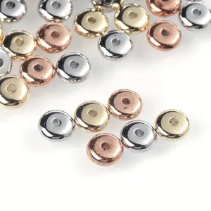 200pcs 6mm Flat Round Plastic Spacer Beads Glossy Acrylic CCB Beads Metalic Color Disc Beads For Jewelry Making DIY Necklace Bracelet