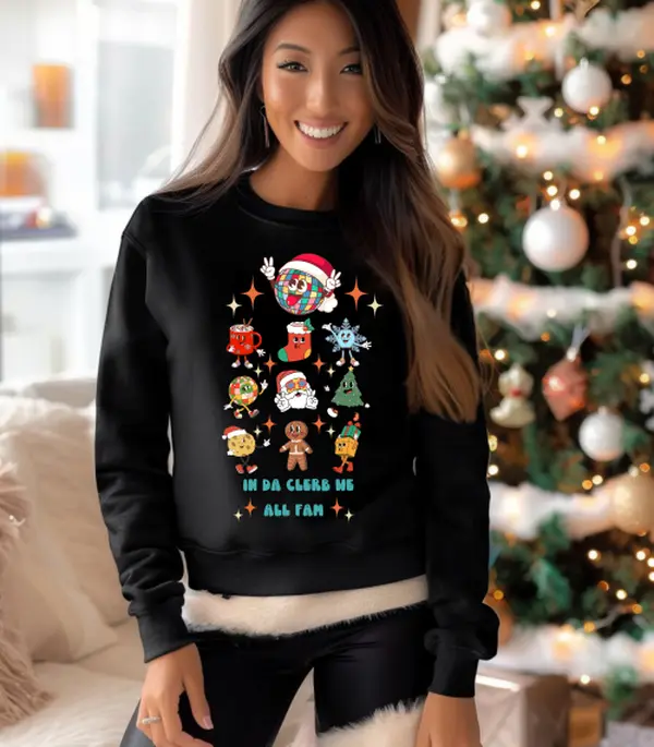 Funny In The Da Clerb Unisex Sweatshirt, Holiday Crewneck, Popular On TikTok, Popular Now On TikTok,Womens Apparel, Comfy Top, Christmas Sweatshirt