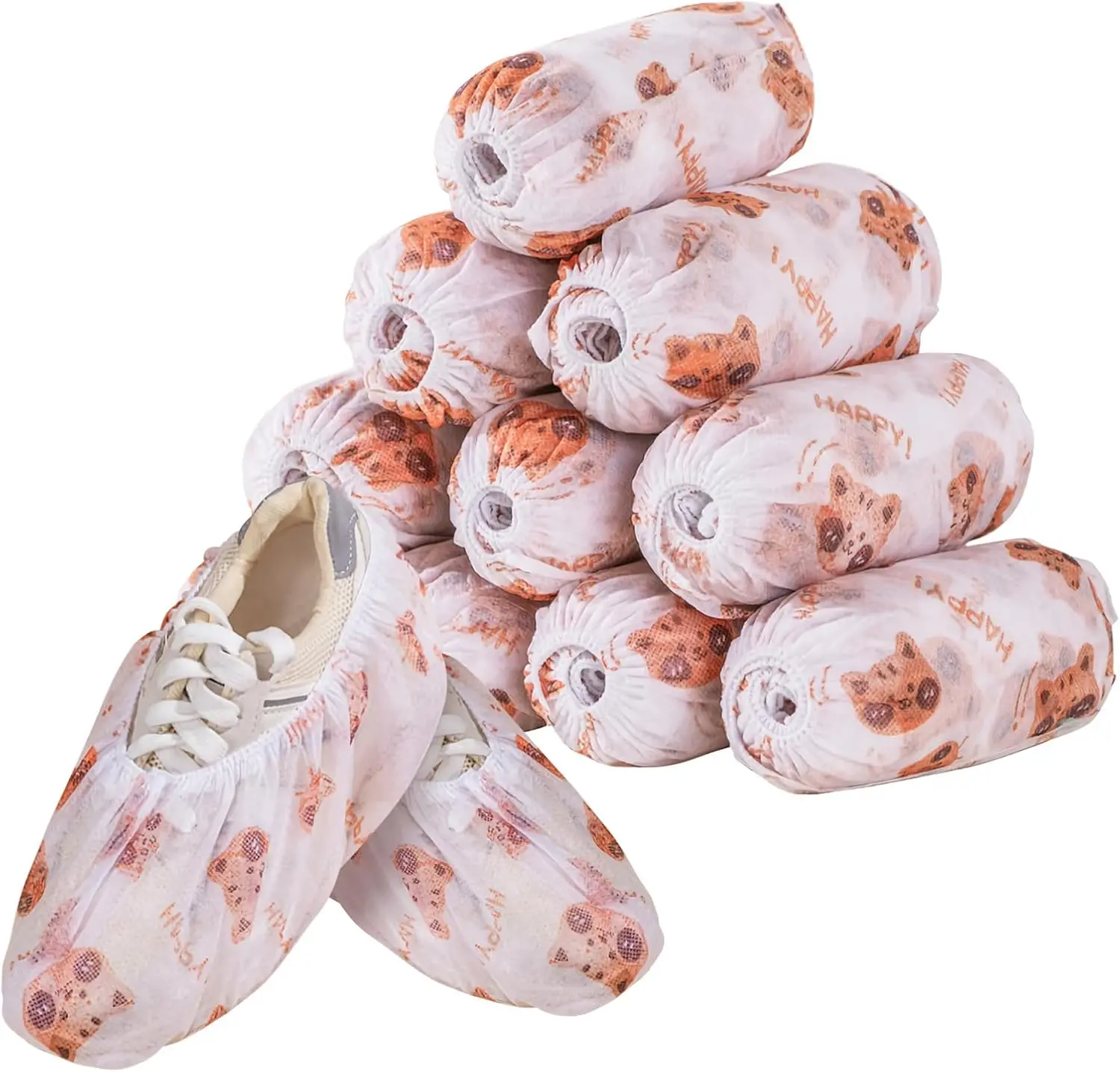 Premium Waterproof Recyclable Indoor Shoe Booties, Disposable Non Slip Shoe Covers, Pack of 100 (50 Pairs)
