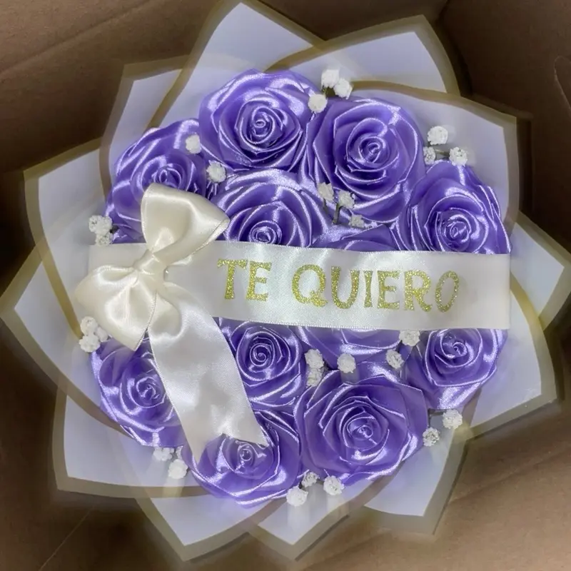 12 Count Eternal Bouquet - Handmade to Order with 12 Roses, Satin Ribbon for Any Occasion