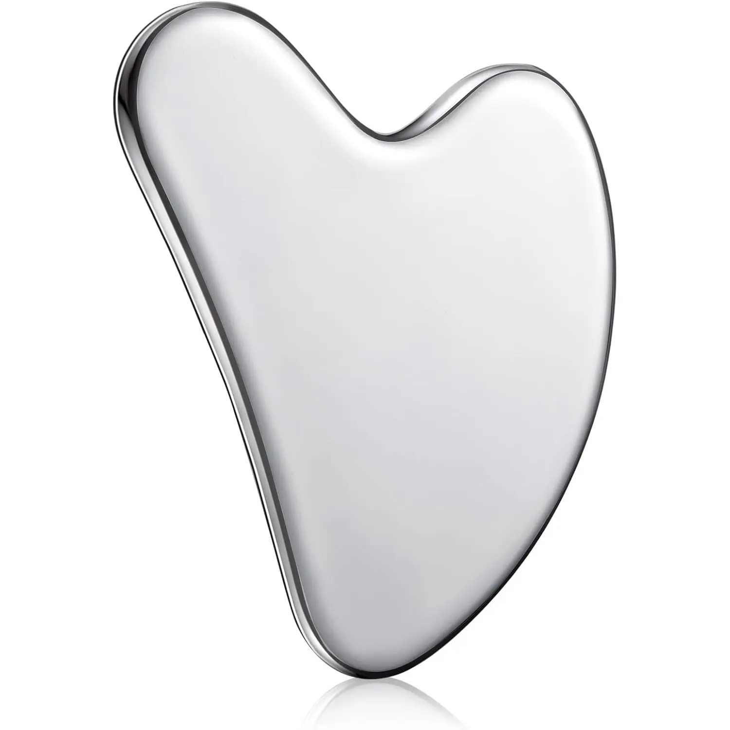 Nuanchu Stainless Steel Gua Sha Facial Tools, Facial Shaping Tool for Face Body Jawline Shaper, Double Chin Reducer, Puffiness Reducing, Lymphatic Drainage Massager Skin Care Gift with Pouch, Silver