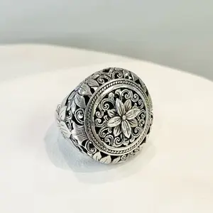 Sterling Silver 925 Floral Ring