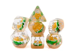 Burger Resin Polyhedral DnD Dice Set - 7-Piece Sandwich-Themed RPG Dice for Tabletop Games, Polyhedral Dice