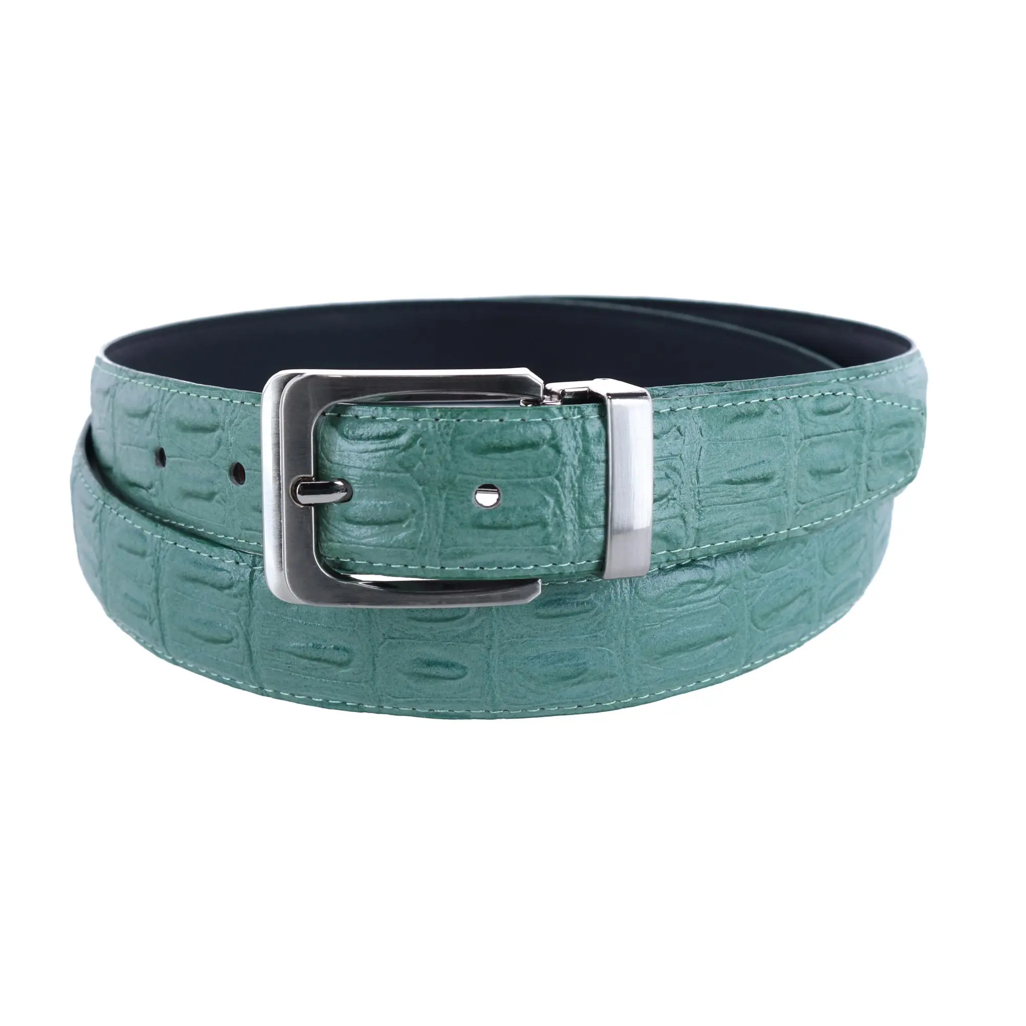 CTM Reversible Bucklebelt with Matte Animal Print and Smooth Side, Adjustable Cut-to-Fit with Stylish Clamp-On Buckle, Belt With Buckle