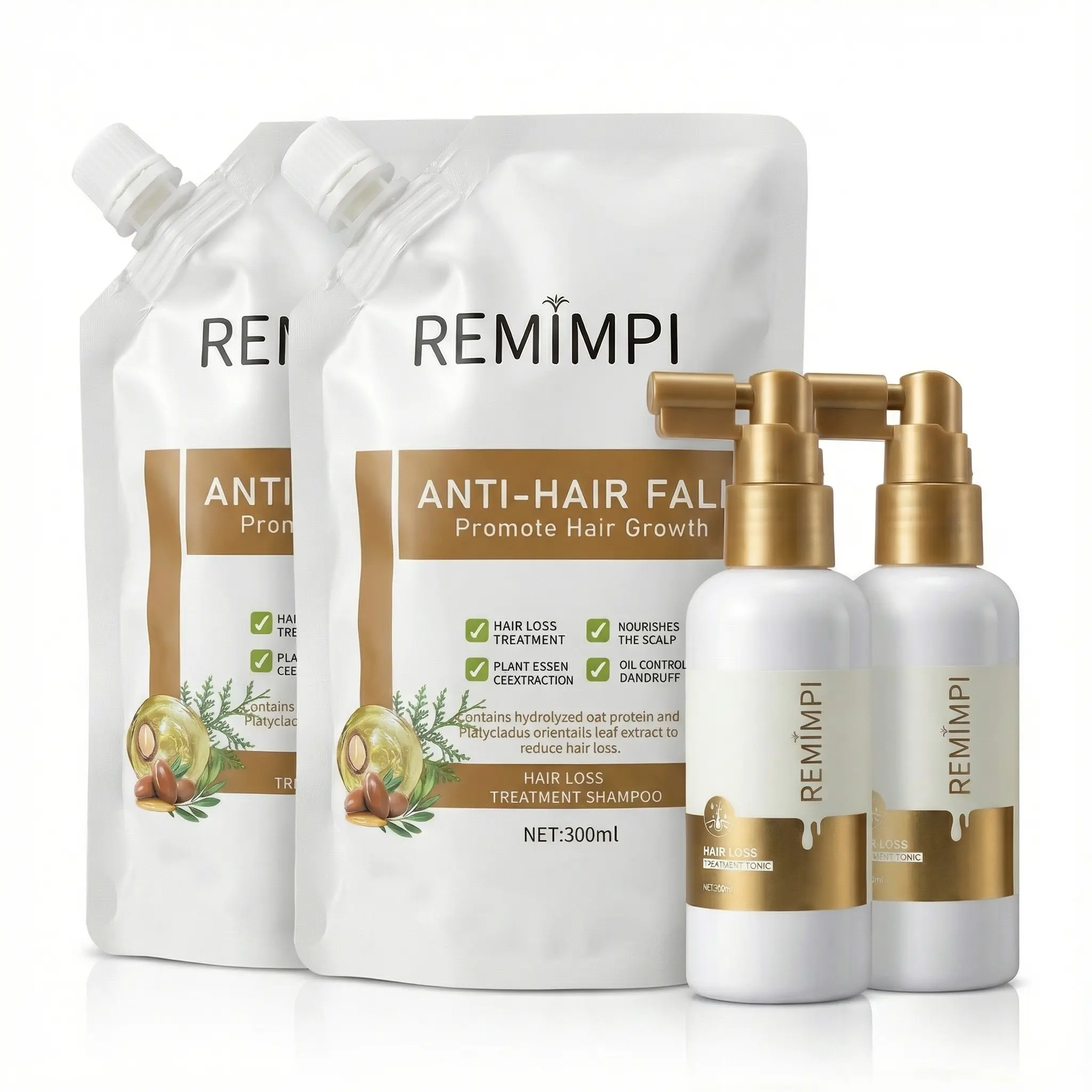 REMIMPI Best Seller Hair Growth Combo – 2 Shampoo + 2 Tonic | Complete Wash & Nourish Solution for Thicker, Fuller Hair (300 ml x 2 + 50 ml x 2) summerwins