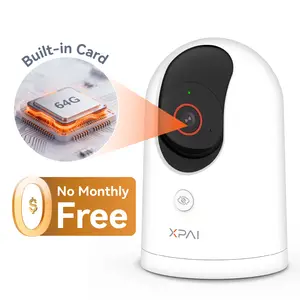 【EMMC storage - NO Subscription】XPAI H80X 4K Security Camera with 64G Built-in Storage 5G No Monthly Fee Indoor Baby Pet Dog Monitor 360-Degree Night Vision Pan-Tilt Cry Detection 2-Way Audio