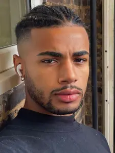 Men's Hair System 100% Afro Human Hair Cornrows Braids Ultra-Thin Toupee Biological Scalp Hairpiece Lightweight Breathable PU Base Toupee for Men (5*7/6*8/8*10 inch)