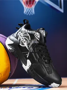 Men's Youth Versatile Basketball Shoes, Hoop Shoe, Large Size Fashion Sports Sneakers, Comfortable Durable Shock Absorption Soft Sole Ball Shoes, Athletic Shoes