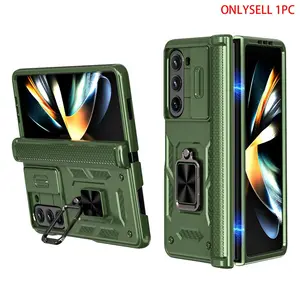 Shockproof Phone Case with 360 Degree Rotatable Bracket, Foldable Phone Protective Cover, Shockproof Cellphone Accessory, Phone Accessories Compatible with Samsung Galaxy Z Fold 6/Z Fold 5