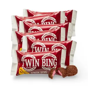 Palmers Twin Bing Candy Bars (6-Pack) - Chocolate Covered Cherry Nougat Candy Bar