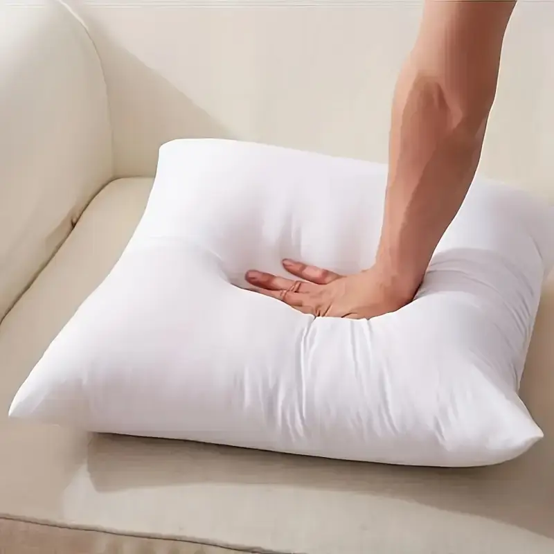 White Pillow Inserts - 18 x 18 Inch Bed & Sofa Throw Pillows for Decorative Indoor Use Medium Firm Goose Feather Pillows Ultra Soft Down Microfiber Pillows Adjustable Ergonomic Neck Pillow
